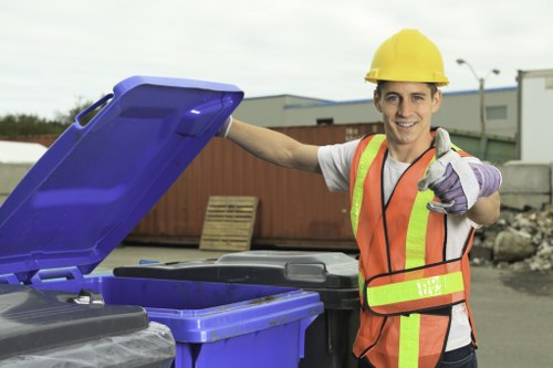 Investigator reviewing commercial waste collection evidence